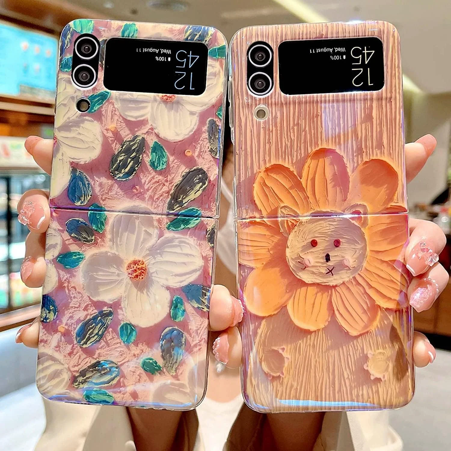 قاب گوشی نقاشی رنگ روغن سه بعدی کاملیا SYOSI، قاب گوشی با پوشش کامل لنز دوربین، ضد ضربه، طرح فانتزی درخشان، مناسب برای گوشی سامسونگ گلکسی زد فلیپ 4 قاب گوشی نقاشی رنگ روغن سه بعدی کاملیا SYOSI، قاب گوشی با پوشش کامل لنز دوربین، ضد ضربه، طرح فانتزی درخشان، مناسب برای گوشی سامسونگ گلکسی زد فلیپ 4