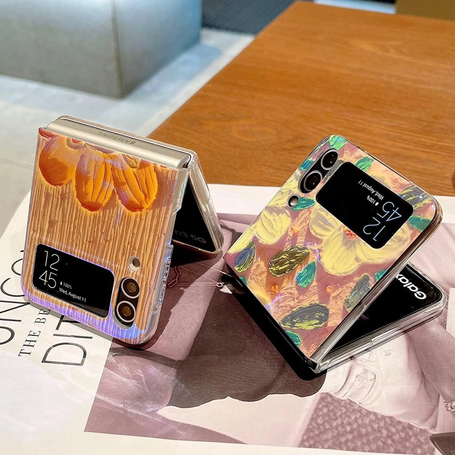 قاب گوشی نقاشی رنگ روغن سه بعدی کاملیا SYOSI، قاب گوشی با پوشش کامل لنز دوربین، ضد ضربه، طرح فانتزی درخشان، مناسب برای گوشی سامسونگ گلکسی زد فلیپ 4 قاب گوشی نقاشی رنگ روغن سه بعدی کاملیا SYOSI، قاب گوشی با پوشش کامل لنز دوربین، ضد ضربه، طرح فانتزی درخشان، مناسب برای گوشی سامسونگ گلکسی زد فلیپ 4