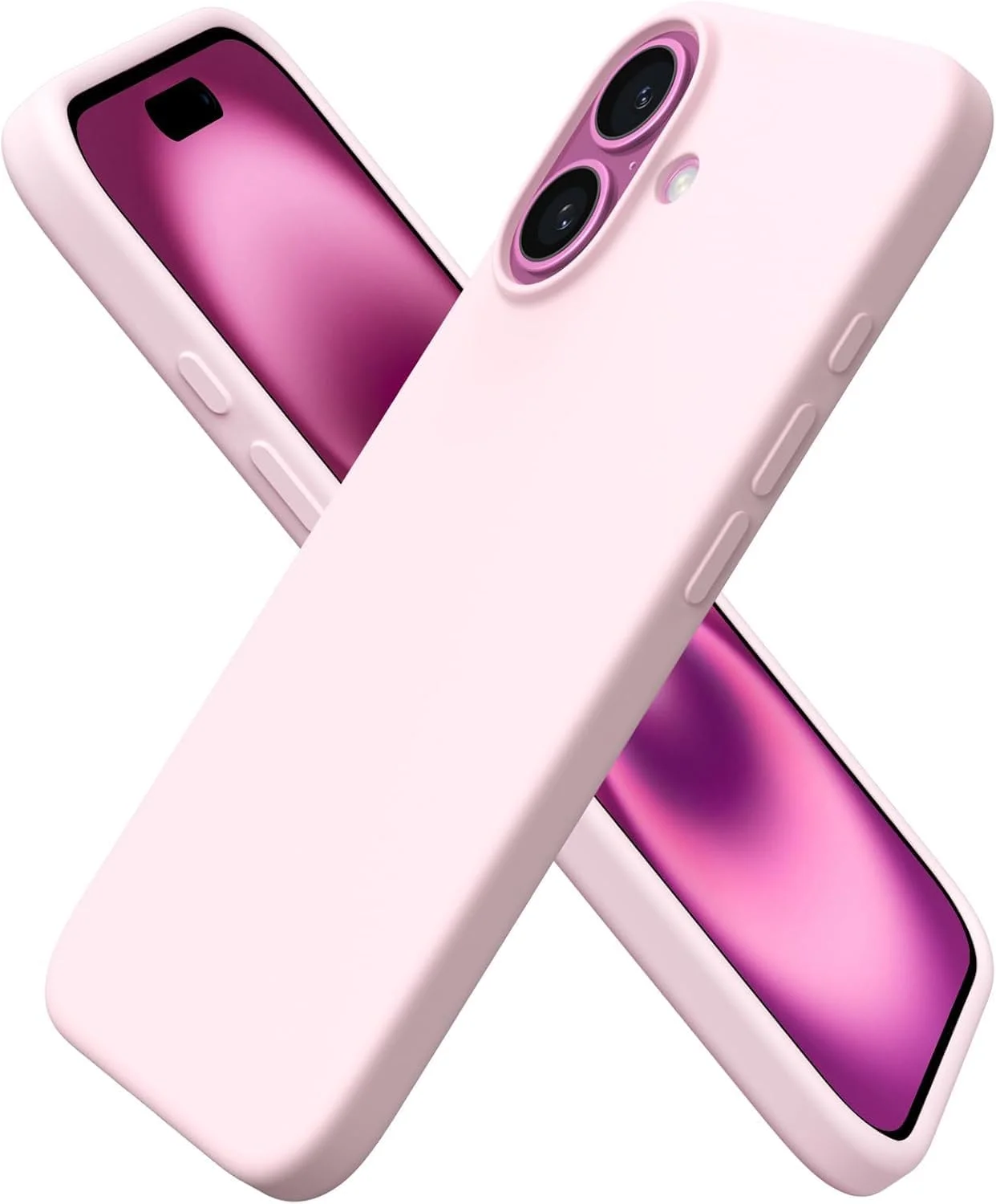 قاب سیلیکونی باریک و نرم گوشی آیفون 16 (6.1 اینچ) با پوشش کامل 3 لایه، ضد ضربه و ضد خش - صورتی قاب سیلیکونی باریک و نرم گوشی آیفون 16 (6.1 اینچ) با پوشش کامل 3 لایه، ضد ضربه و ضد خش - صورتی