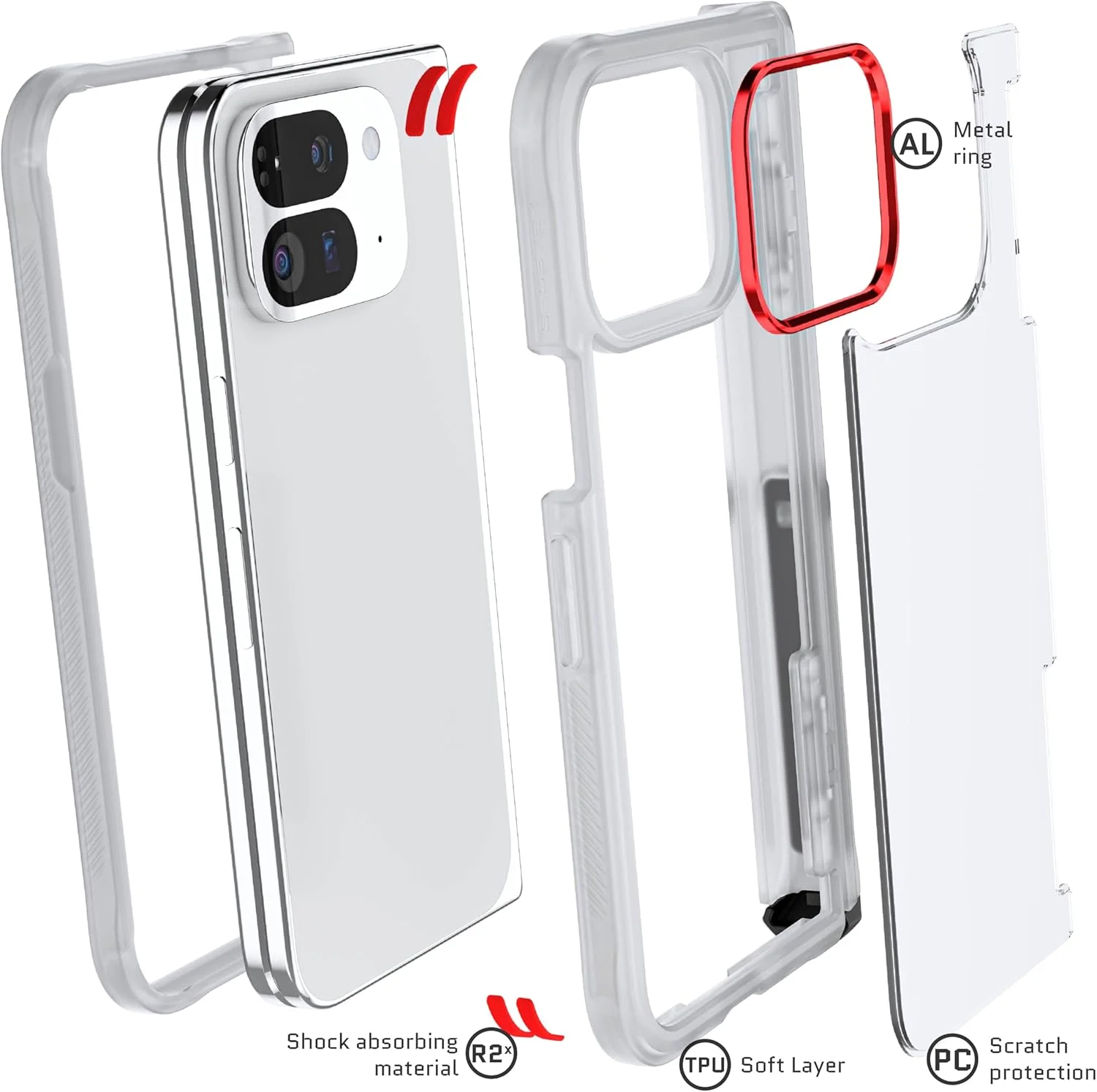 کاور شفاف Ghostek Covert برای Pixel 9 Pro Fold با پایه تاشو داخلی و محافظت کامل از لولا، کاور محافظ ضد ضربه طراحی شده برای Google Pixel 9 Pro Fold (8 اینچ) مدل 2024 (شفاف) کاور شفاف Ghostek Covert برای Pixel 9 Pro Fold با پایه تاشو داخلی و محافظت کامل از لولا، کاور محافظ ضد ضربه طراحی شده برای Google Pixel 9 Pro Fold (8 اینچ) مدل 2024 (شفاف)