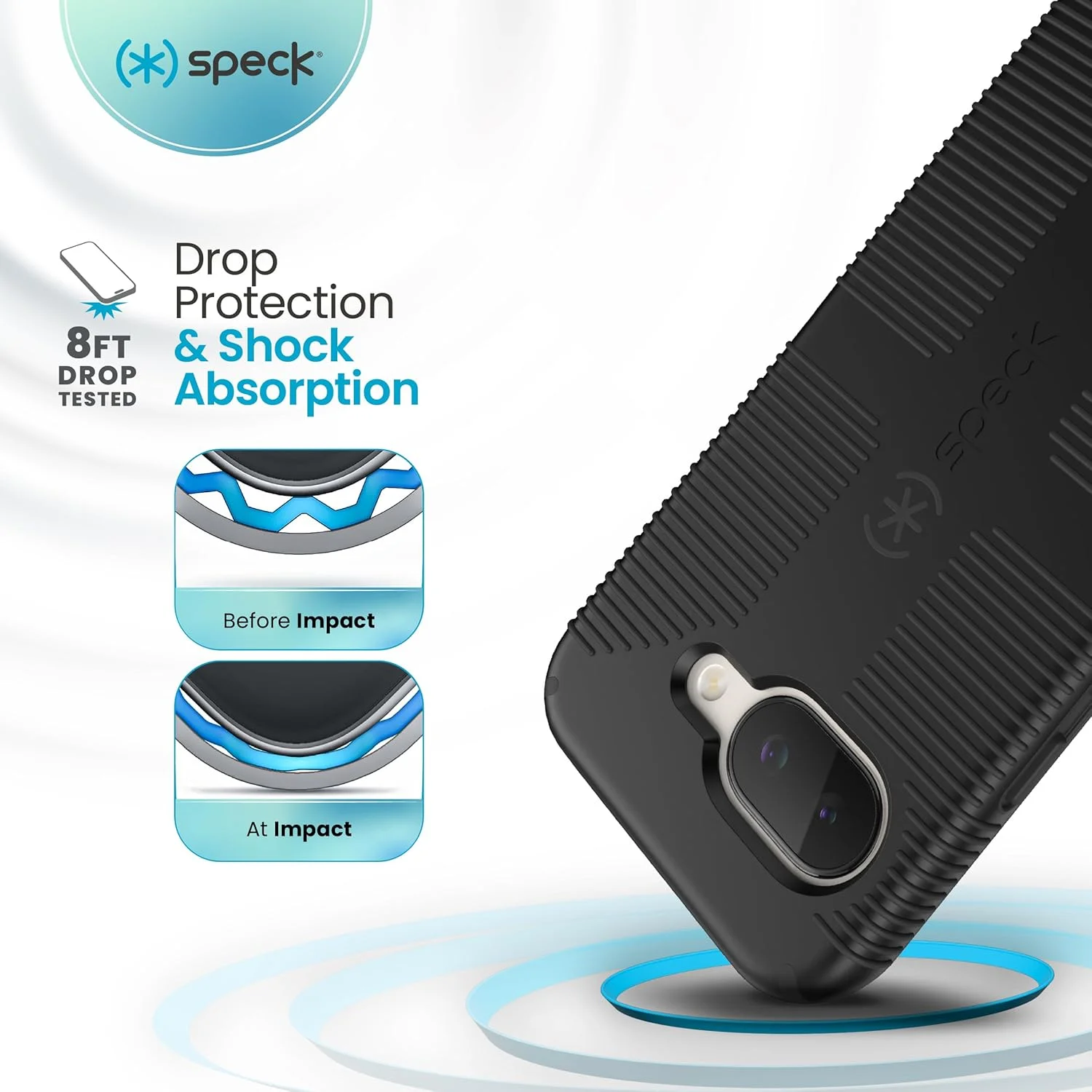 قاب محافظ گوشی گوگل پیکسل 9a - محافظت باریک در برابر سقوط با لبه برجسته - جذب ضربه پیشرفته - طراحی لمسی نرم - قاب گوشی با قابلیت گرفتن آسان - ImpactHero Grip - مشکی