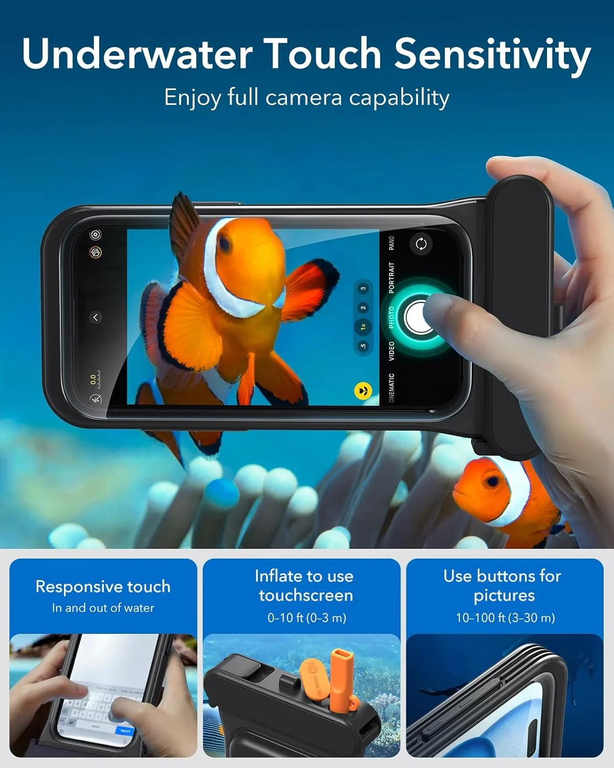 قاب ضد آب مشکی رنگ ای اس آر مناسب برای آیفون ۱۳/۱۴/۱۵