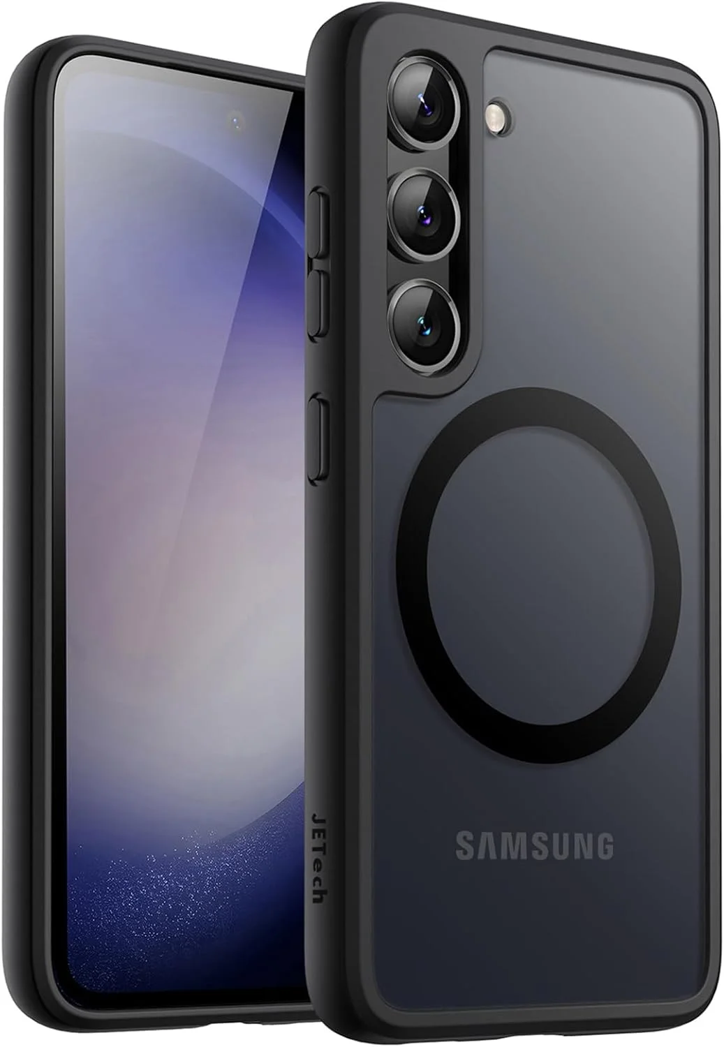 کاور مغناطیسی JETech برای گوشی سامسونگ گلکسی S23+ / S23 Plus 5G سایز 6.6 اینچ، سازگار با MagSafe، کاور گوشی ضد ضربه با پشت مات نیمه شفاف (مشکی)