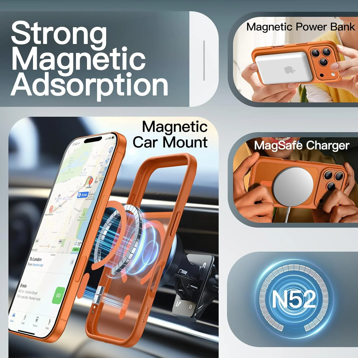 کاور آهنربایی JETech برای آیفون ۱۷ پرو ۶.۳ اینچی سازگار با MagSafe، پشت مات نیمه شفاف، باریک و مقاوم در برابر ضربه (نارنجی) کاور آهنربایی JETech برای آیفون ۱۷ پرو ۶.۳ اینچی سازگار با MagSafe، پشت مات نیمه شفاف، باریک و مقاوم در برابر ضربه (نارنجی)