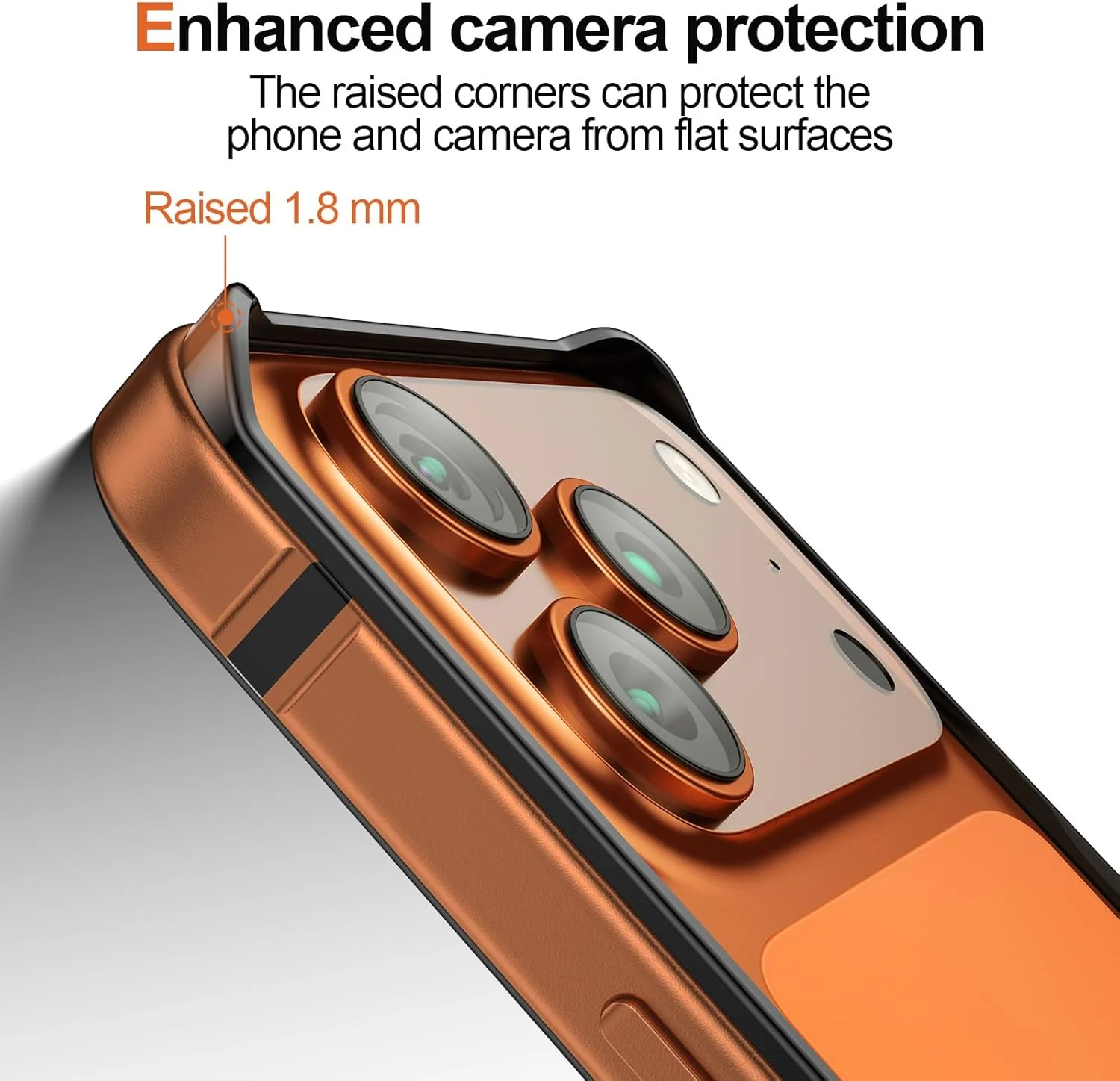 قاب محافظ فلزی برای گوشی 17 پرو مکس، فریم آلومینیومی باریک [بامپر داخلی سیلیکونی نرم] [محافظت از لبه های برجسته] محافظ صفحه نمایش شیشه ای حرارت دیده HD برای گوشی 17 پرو مکس - نارنجی