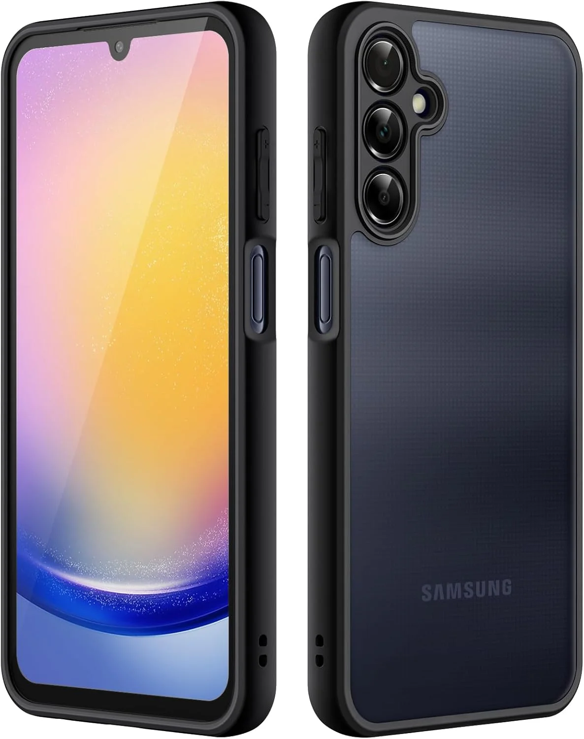 کاور مات JETech برای گوشی سامسونگ گلکسی A25 5G سایز 6.5 اینچ با محافظت ارتقا یافته دوربین، کاور محافظ گوشی ضد ضربه با پشت مات نیمه شفاف (مشکی)