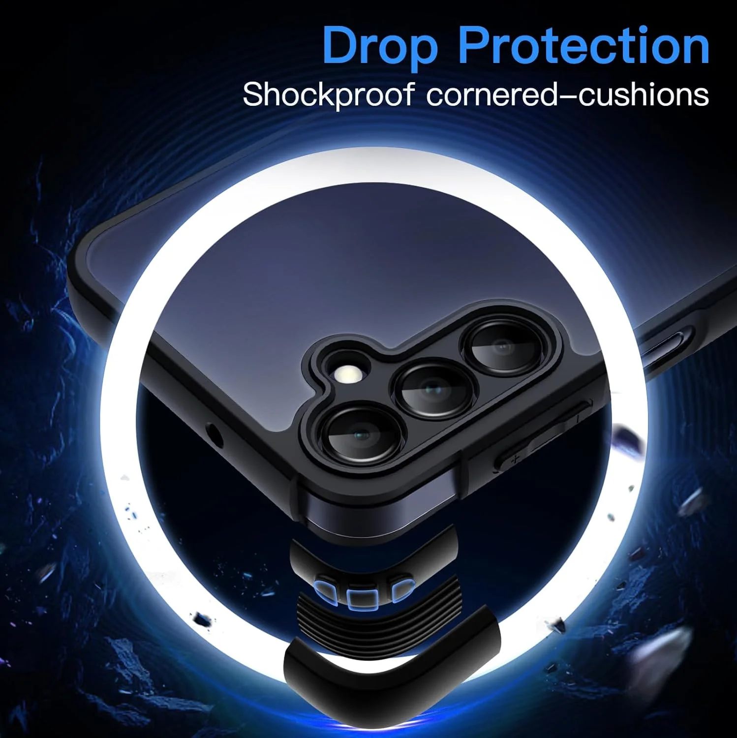 کاور مات JETech برای گوشی سامسونگ گلکسی A25 5G سایز 6.5 اینچ با محافظت ارتقا یافته دوربین، کاور محافظ گوشی ضد ضربه با پشت مات نیمه شفاف (مشکی)