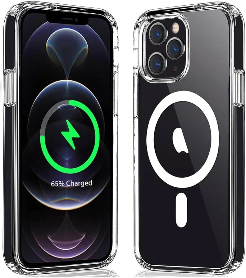 قاب محافظ شفاف پریمیوم مگ‌سیف برای آیفون 12/12 پرو [سازگار با مگ‌سیف] ضد زردی، باریک و شفاف، پوشش محافظ مغناطیسی برای آیفون 12/12 پرو 6.1 اینچ 2020