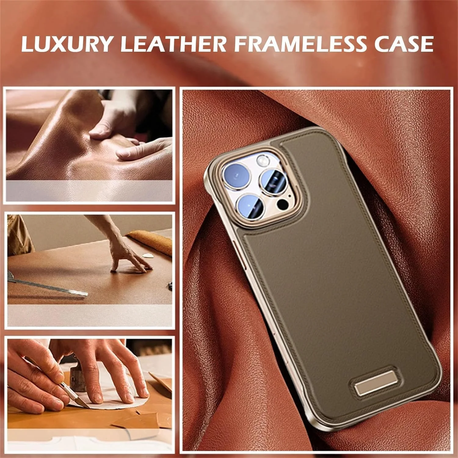 قاب چرمی آلیاژ آلومینیوم هوانوردی برای آیفون 16 پرو مکس، قاب فلزی باریک، قاب گوشی سبک وزن با چرم مرغوب، سازگار با مگسیف، دارای پخش کننده رایحه داخلی، تیتانیوم صحرایی قاب چرمی آلیاژ آلومینیوم هوانوردی برای آیفون 16 پرو مکس، قاب فلزی باریک، قاب گوشی سبک وزن با چرم مرغوب، سازگار با مگسیف، دارای پخش کننده رایحه داخلی، تیتانیوم صحرایی