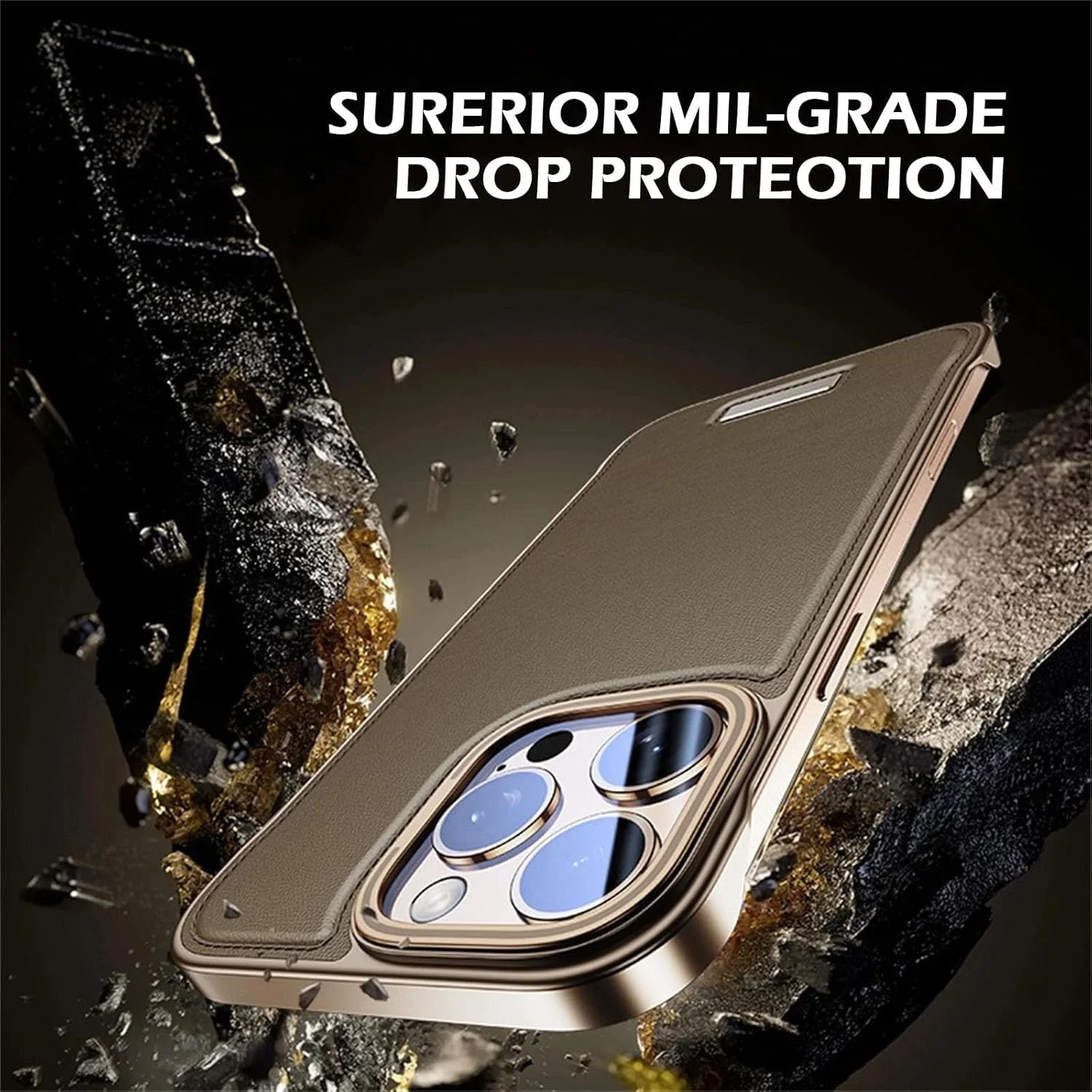 قاب چرمی آلیاژ آلومینیوم هوانوردی برای آیفون 16 پرو مکس، قاب فلزی باریک، قاب گوشی سبک وزن با چرم مرغوب، سازگار با مگسیف، دارای پخش کننده رایحه داخلی، تیتانیوم صحرایی قاب چرمی آلیاژ آلومینیوم هوانوردی برای آیفون 16 پرو مکس، قاب فلزی باریک، قاب گوشی سبک وزن با چرم مرغوب، سازگار با مگسیف، دارای پخش کننده رایحه داخلی، تیتانیوم صحرایی