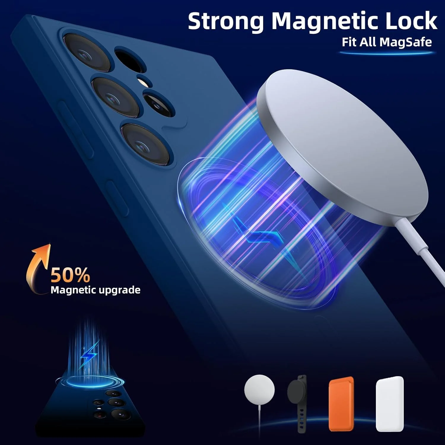 قاب سیلیکونی گوشی سامسونگ گلکسی S25 Ultra، قاب محافظ نازک و سبک با روکش لاستیکی نرم برای آقایان و بانوان، قاب مات با رنگ ثابت و زیبا برای سامسونگ گلکسی S25 Ultra (آبی)