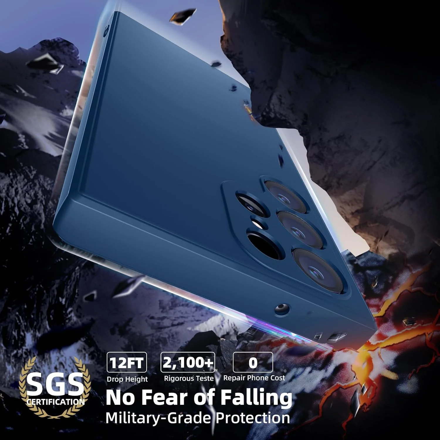 قاب سیلیکونی گوشی سامسونگ گلکسی S25 Ultra، قاب محافظ نازک و سبک با روکش لاستیکی نرم برای آقایان و بانوان، قاب مات با رنگ ثابت و زیبا برای سامسونگ گلکسی S25 Ultra (آبی)