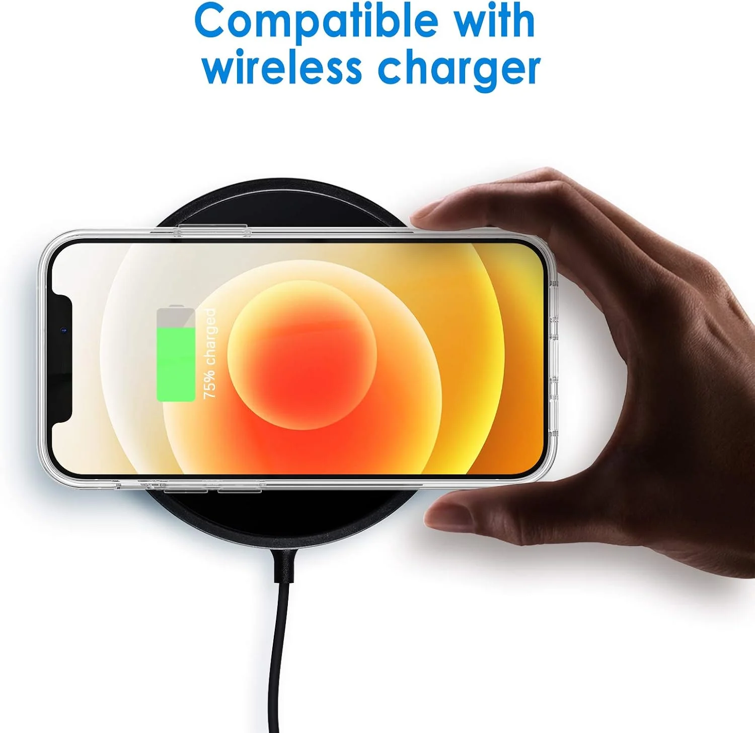 کاور محافظ ژتک مناسب برای آیفون 12/12 پرو 6.1 اینچی، کاور ضربه گیر ضد زرد شدن، پشت شفاف ضد خش (شفاف)