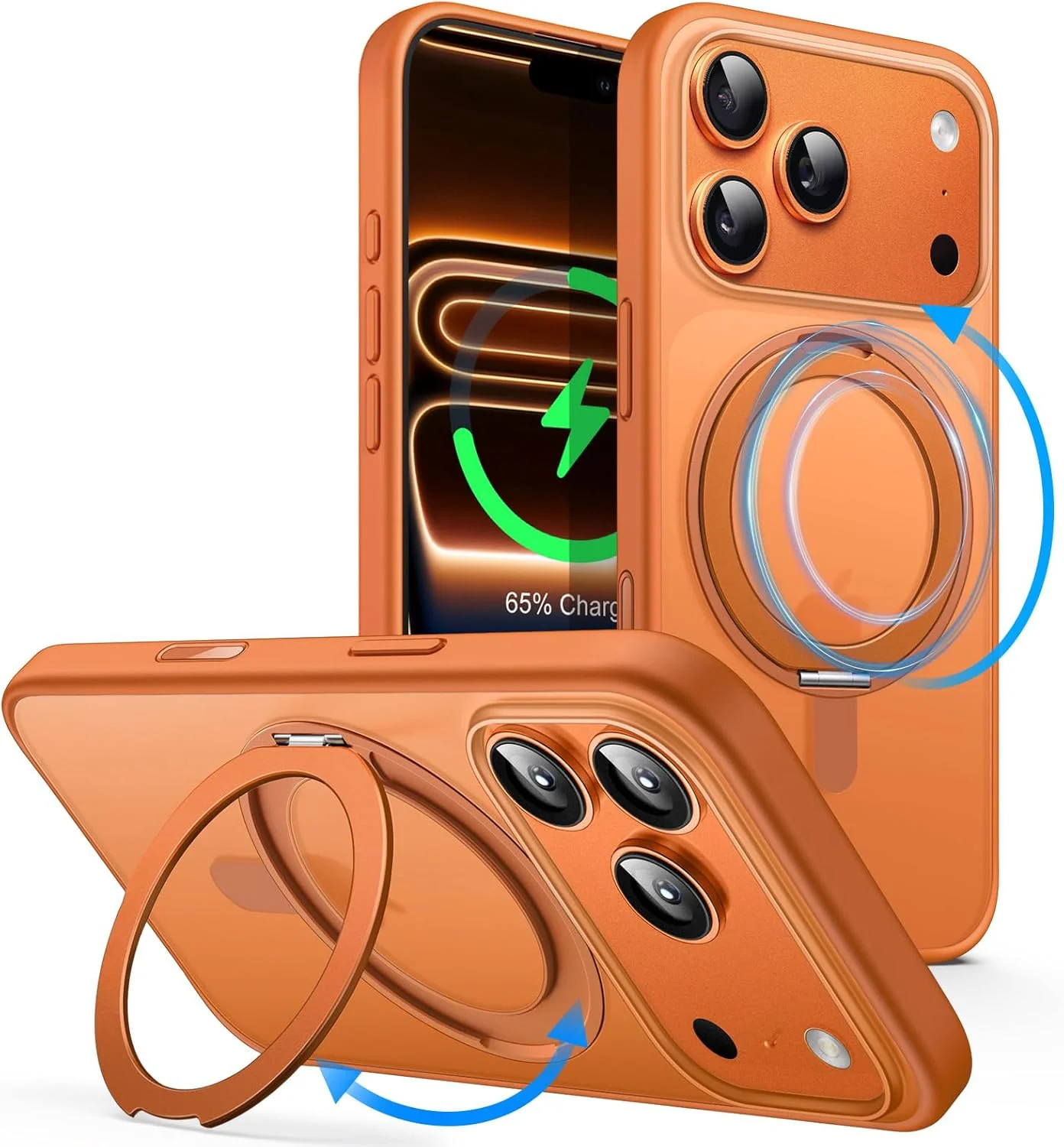 کاور محافظ چرخان 360 درجه JETech برای آیفون 17 پرو 6.3 اینچی با دکمه کنترل دوربین، سازگار با MagSafe، کاور باریک ضد ضربه با استند و حلقه نگهدارنده (نارنجی) کاور محافظ چرخان 360 درجه JETech برای آیفون 17 پرو 6.3 اینچی با دکمه کنترل دوربین، سازگار با MagSafe، کاور باریک ضد ضربه با استند و حلقه نگهدارنده (نارنجی)