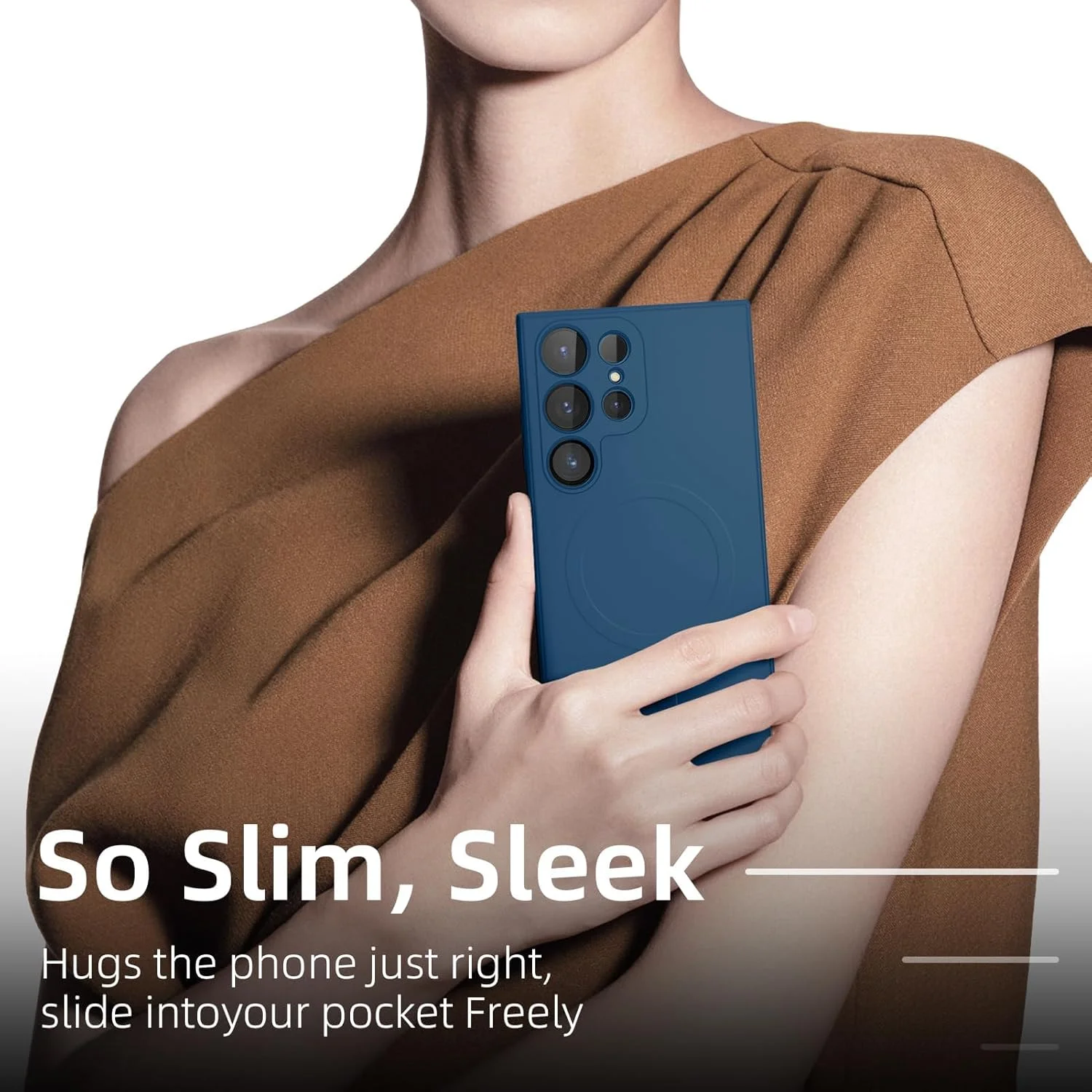 قاب سیلیکونی گوشی سامسونگ گلکسی S25 Ultra، قاب محافظ نازک و سبک با روکش لاستیکی نرم برای آقایان و بانوان، قاب مات با رنگ ثابت و زیبا برای سامسونگ گلکسی S25 Ultra (آبی)