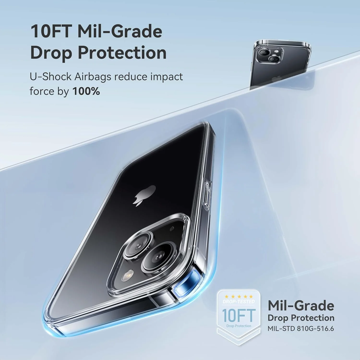 کاور محافظ شفاف کریستالی CASEKOO برای آیفون 14 و آیفون 13، [ضد زردی] [محافظت در برابر سقوط در سطح نظامی] کاور محافظ ضد ضربه گوشی 6.1 اینچی (شفاف)