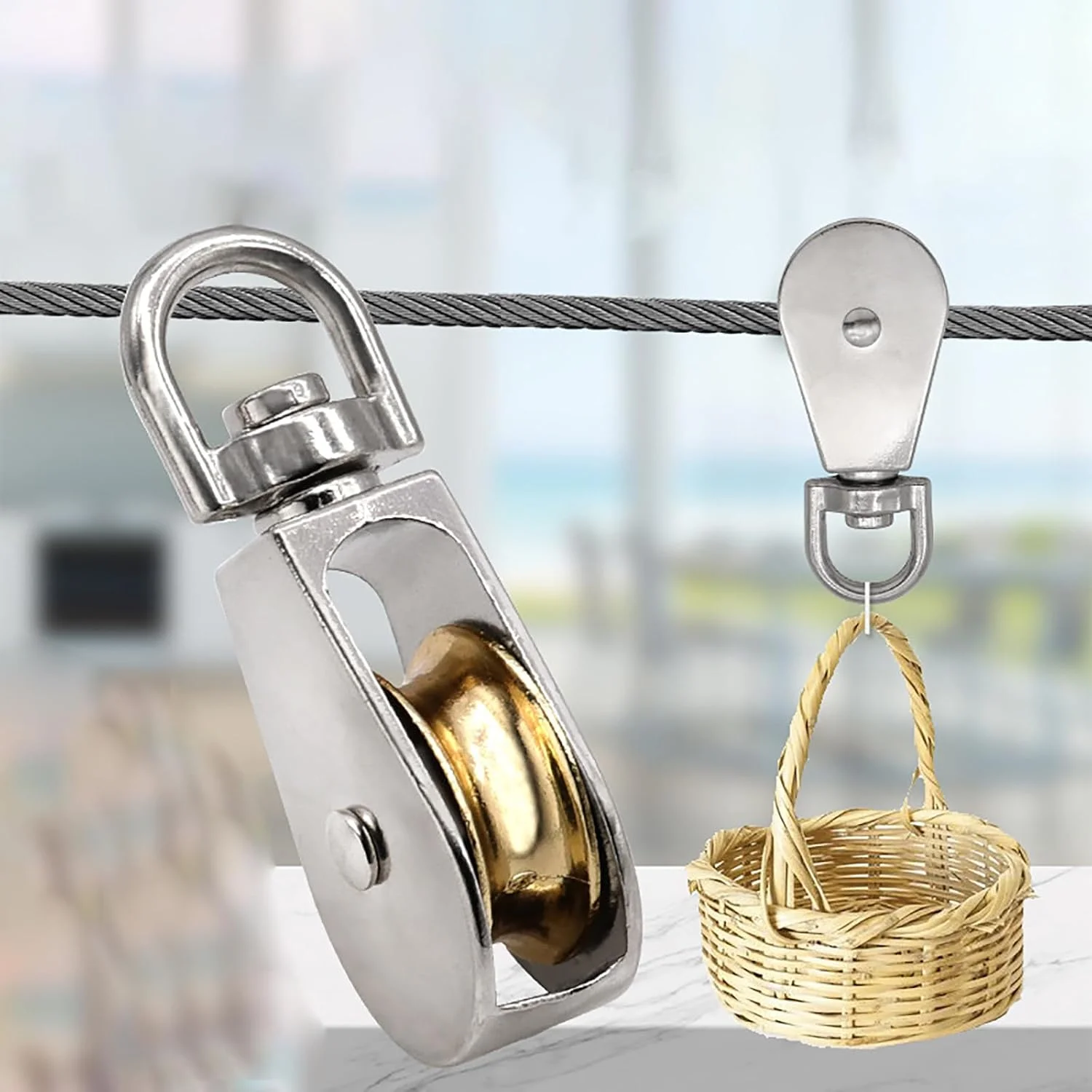 قرقره سیم بکسل قوی با ظرفیت بار سنگین 100-140 کیلوگرم، قرقره روان مناسب برای کاربردهای متعدد، قرقره سبک وزن