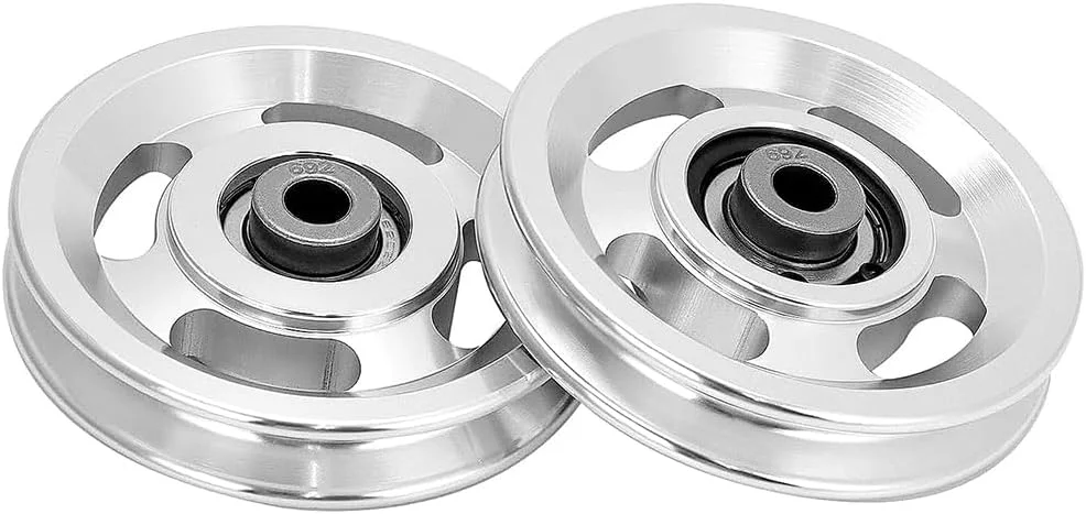 الینکوف 2 عدد قرقره کابل 95 میلی متری، قرقره آلیاژ آلومینیوم، تحمل وزن 300 کیلوگرم، برای تجهیزات ورزشی، سیستم های غلتکی درب گاراژ