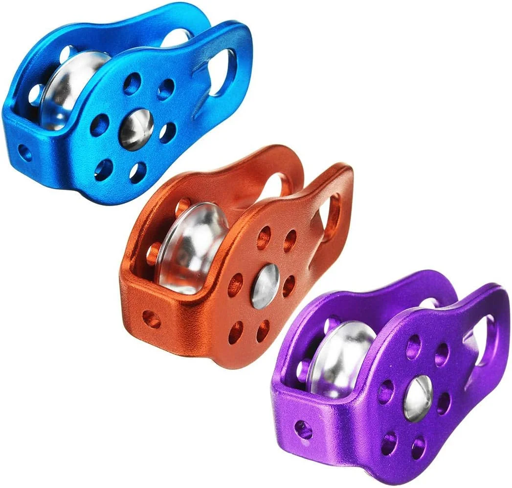 قرقره طناب ثابت زیپ لاین 26KN/2600KG با کارابین تجهیزات سنگ نوردی (رنگ: آبی)