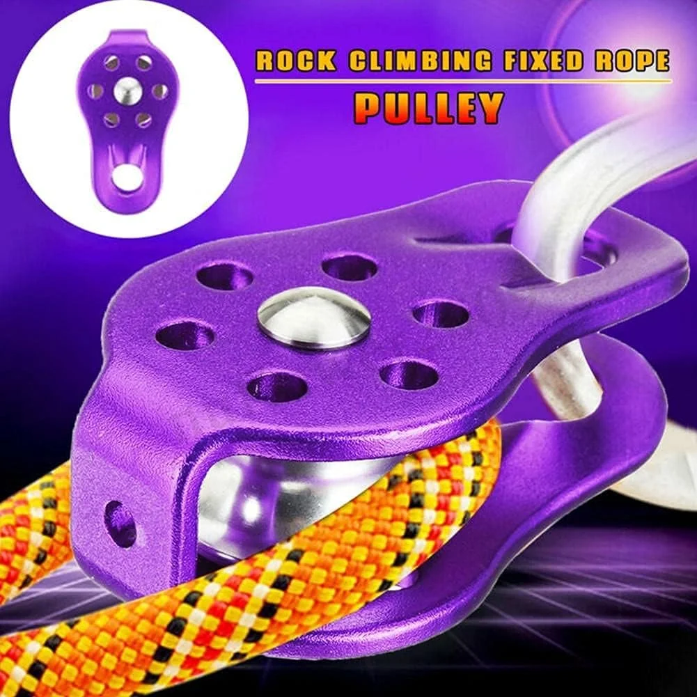 قرقره آلیاژ آلومینیوم سنگین تک قرقره طناب گردان بلوک صعود صفحه جانبی ثابت تک قرقره ابزار بقا در فضای باز