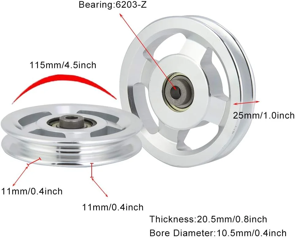 چرخ قرقره باشگاه بدنسازی، قرقره بدنسازی آلیاژ آلومینیوم، لوازم جانبی تمرینات قدرتی خانگی