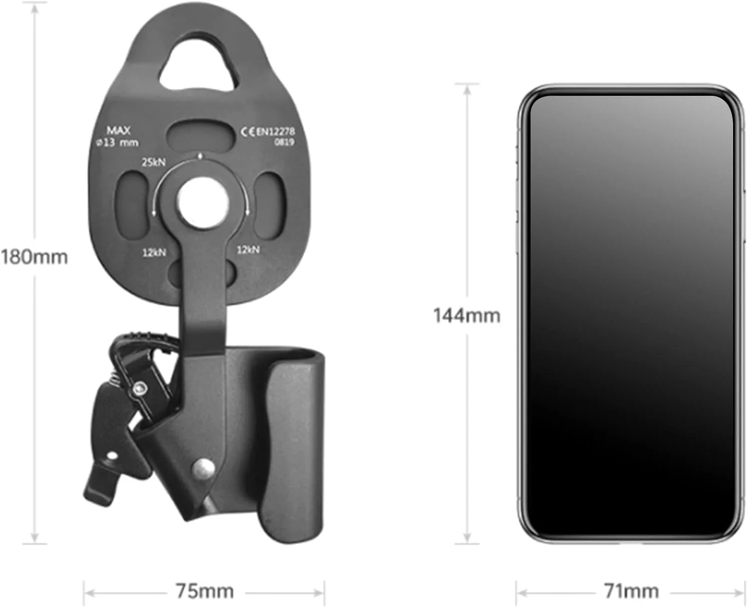 قرقره یک طرفه چرخ храповики آلیاژ آلومینیوم برای بالابر اجسام سنگین، قرمز