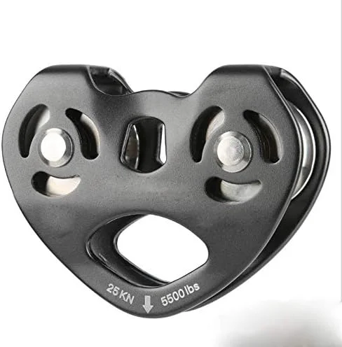 قرقره دو محوره قرقره فضای باز، قرقره های دوبل برای عبور، صخره نوردی، تجهیزات توسعه، زیپ لاین با بلبرینگ