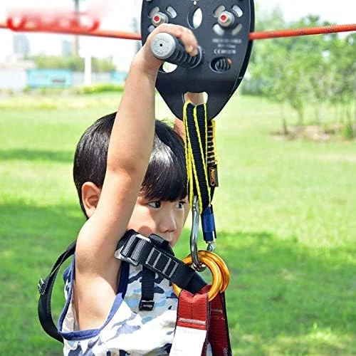 دستگیره حرفه ای صخره نوردی در فضای باز، قرقره کابل دو محور، عبور از کابل صخره نوردی، زیپ لاین صخره ای در ارتفاع بالا