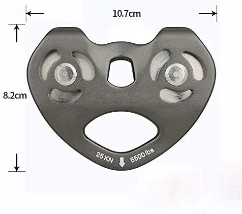 قرقره دو محوره قرقره فضای باز، قرقره های دوبل برای عبور، صخره نوردی، تجهیزات توسعه، زیپ لاین با بلبرینگ