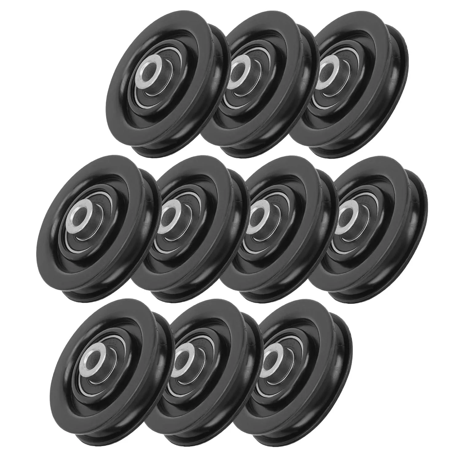 10 عدد قرقره بلبرینگ بدنسازی آهنی نایلونی، لوازم جانبی تمرینات قدرتی باشگاه خانگی (75 میلی متر)