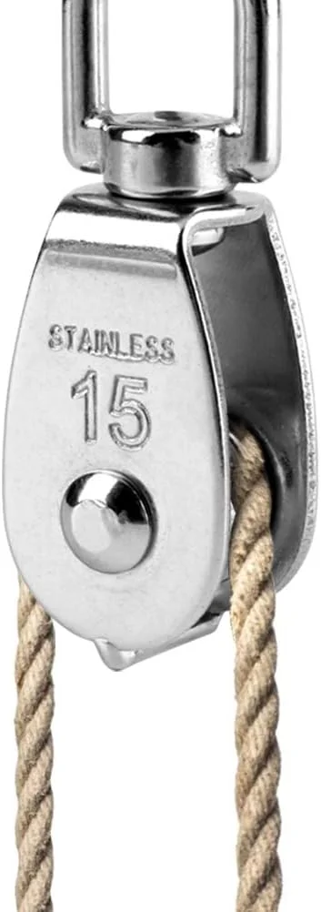 کویاه بسته 10 عددی قرقره کوچک M15، قرقره جرثقیل طناب سیمی فولادی ضد زنگ، قرقره کششی سیم آویز