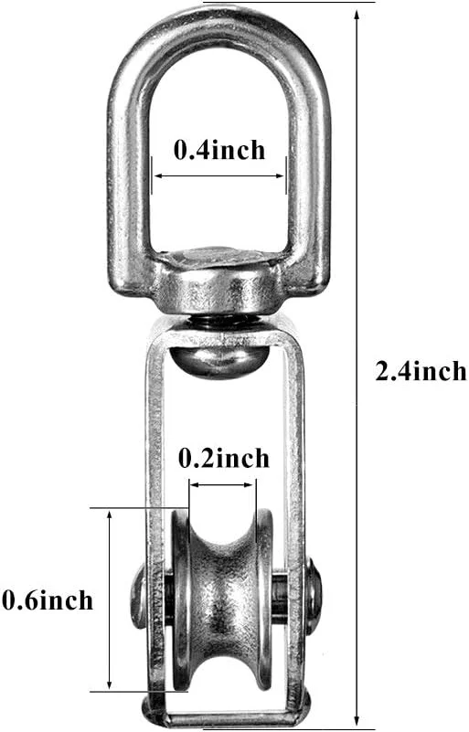 کویاه بسته 10 عددی قرقره کوچک M15، قرقره جرثقیل طناب سیمی فولادی ضد زنگ، قرقره کششی سیم آویز