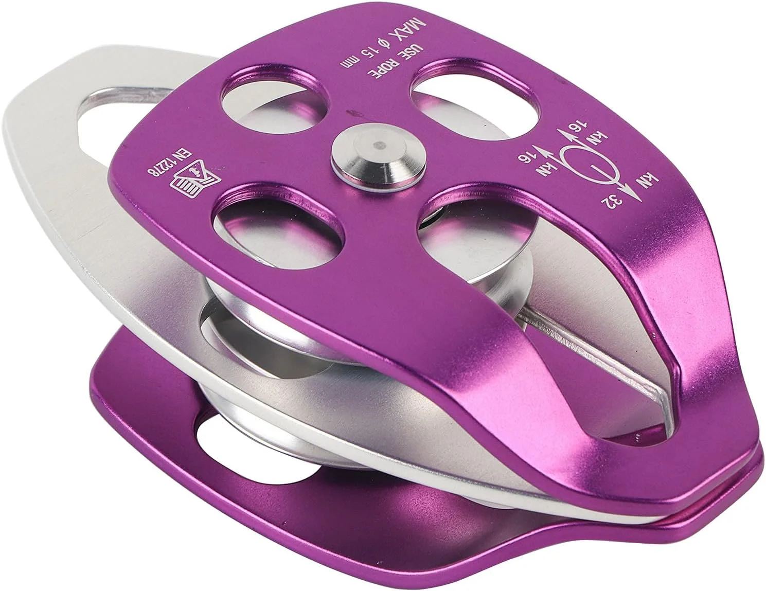 قرقره دوگانه هوانوردی فضای باز با طراحی باز و بسته، چرخاننده تاب، کارابین گردان، مناسب برای کاوش و کوهنوردی