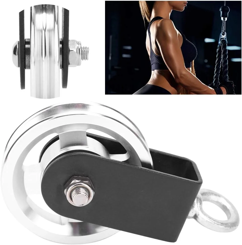 تجهیزات تمرین عضلات سه سر بازو باناپوی، قرقره، آهن، مقاوم در برابر سایش، ضد زنگ، قرقره براکت تجهیزات تناسب اندام، مناسب برای کار در فضای باز، تناسب اندام خانگی برای دیوار و چوب