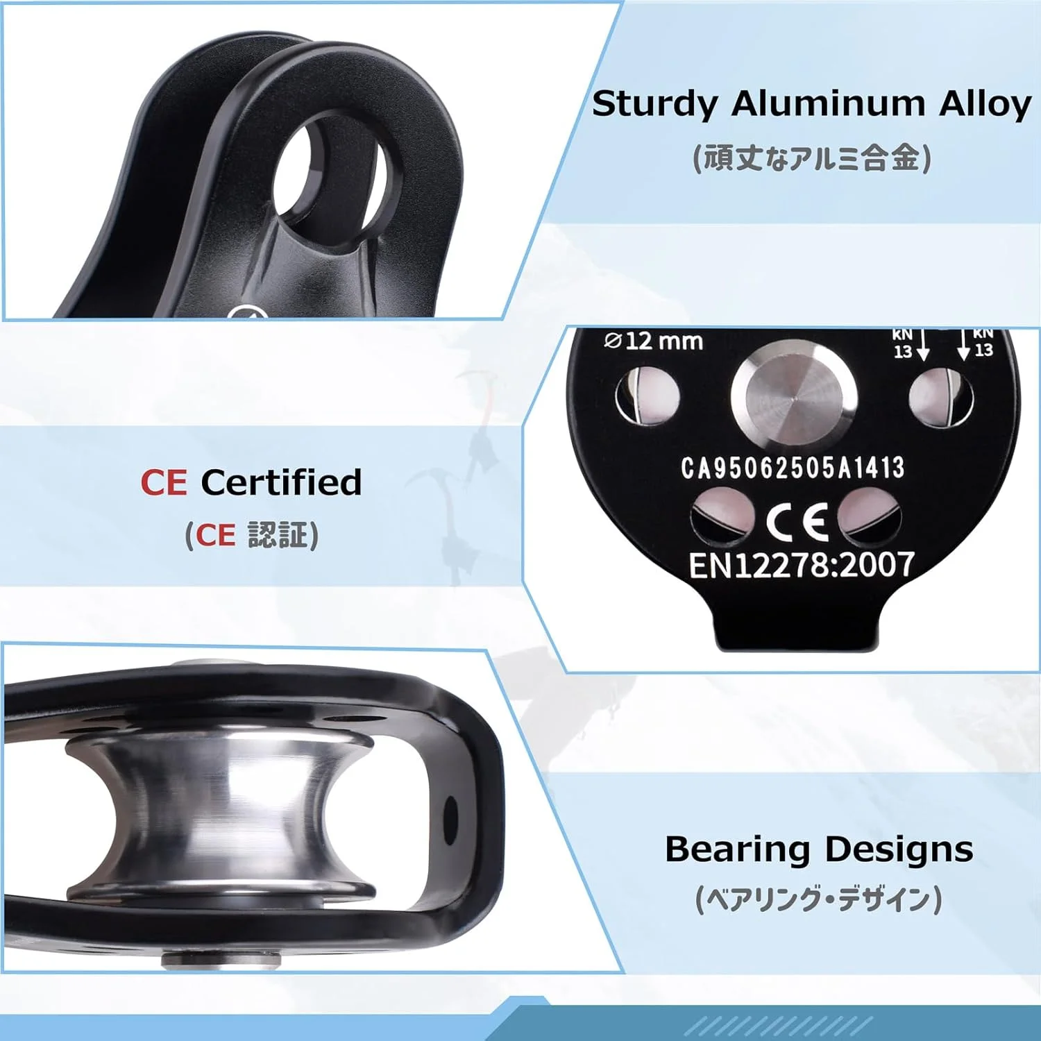 قرقره زیپ لاین 30 کیلونیوتن Azarxis، کیت قرقره دوگانه تندم زیپ لاین 6700 پوندی برای کابل و طناب، سنگین برای نجات، صخره نوردی، حمل و نقل، زیپ لاین حیاط خلوت، کوهنوردی و تجهیزات