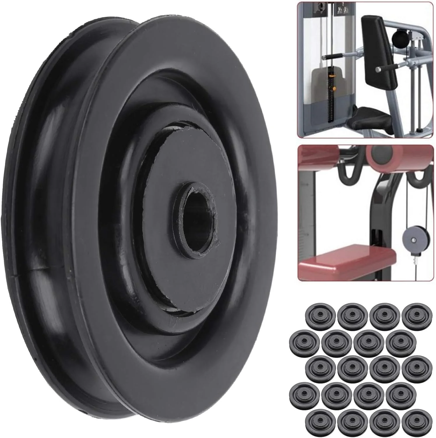 چرخ قرقره بلبرینگ دار، چرخ قرقره، قرقره نایلونی سبک وزن و ضد آب تجهیزات ورزشی برای تجهیزات ورزشی، باشگاه های ورزشی خانگی (75 میلی متر)