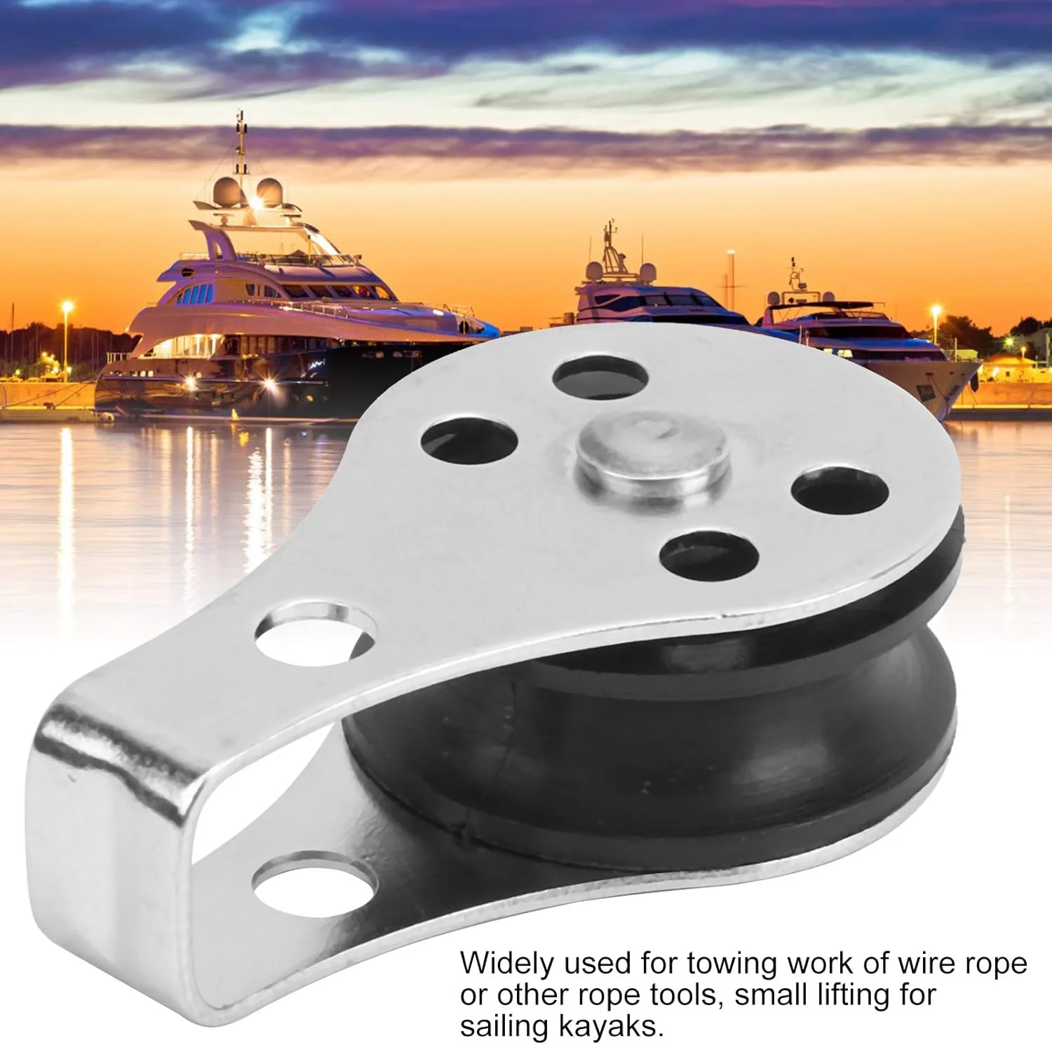 چرخ بلبرینگ، قرقره استیل ضد زنگ قابل حمل، مستحکم، فولاد ضد زنگ 304 بادوام برای سیم بکسل