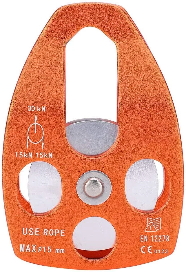 قرقره بزرگ ۳۰KN KAKK با بلبرینگ و صفحه جانبی کشویی مناسب برای نجات، صخره نوردی در فضای باز و کار در ارتفاع