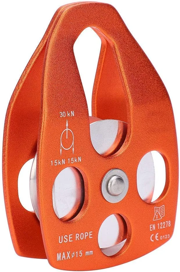 قرقره بزرگ ۳۰KN KAKK با بلبرینگ و صفحه جانبی کشویی مناسب برای نجات، صخره نوردی در فضای باز و کار در ارتفاع