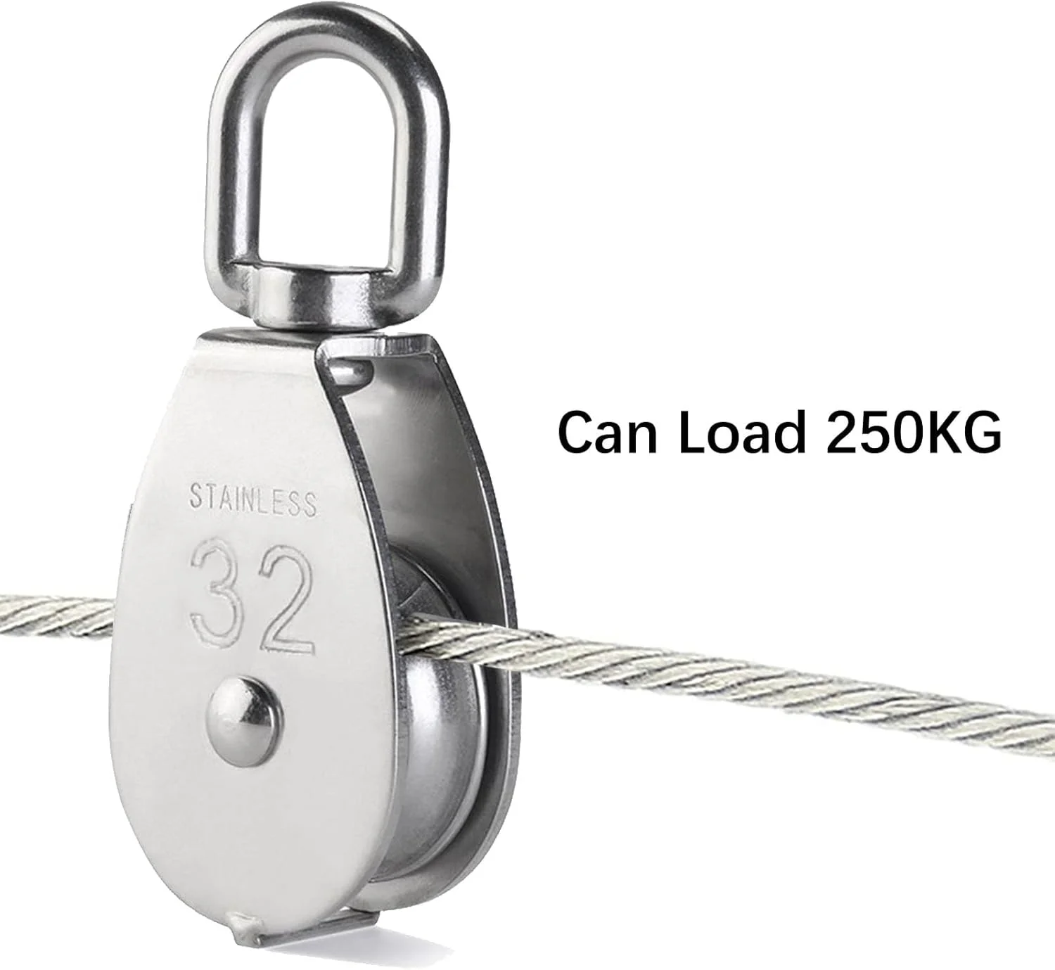 تک قرقره، قرقره استیل ضد زنگ ورزشی، قرقره، قرقره استیل ضد زنگ، قرقره برای طناب های داخلی و خارجی، ظرفیت بار 250 کیلوگرم