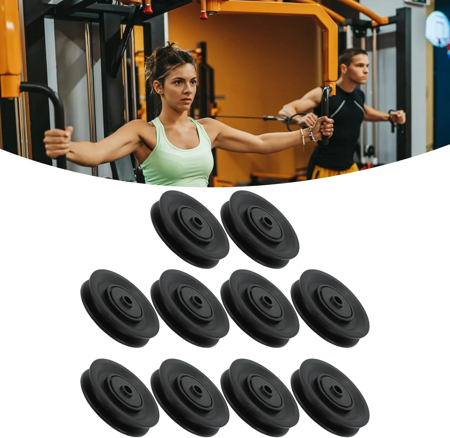 قرقره بلبرینگ 90 میلی متری، قرقره بلبرینگ کابل نایلونی بی صدا و پایدار، مقاوم در برابر سایش، بار کاری زیاد، سبک وزن برای تجهیزات ورزشی