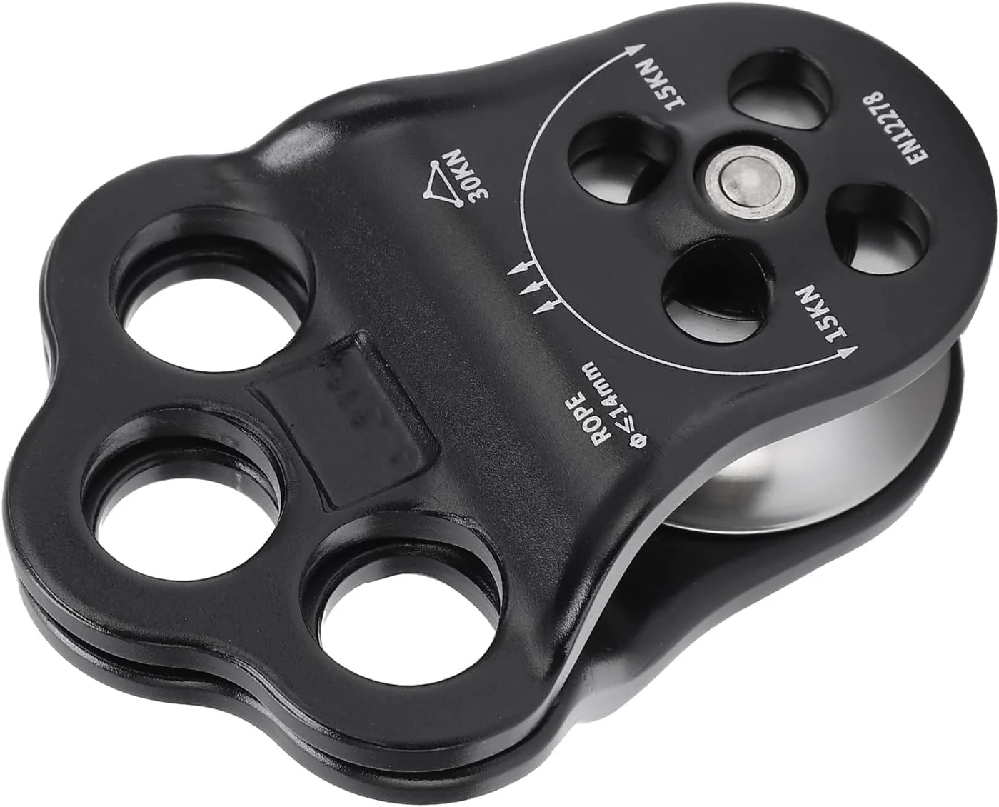 قرقره کوهنوردی 30KN با رنگ آنودایز شده، قرقره مشکی و مستحکم برای توسعه