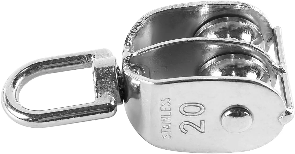 CENPEK دو عدد قرقره دوبل M20، فولاد ضد زنگ 304، قرقره دوبل سنگین برای بلند کردن، تجهیزات دریایی و ساخت و ساز، ظرفیت بار 75 کیلوگرم