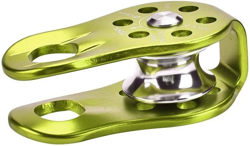 قرقره تک محور چرخان طناب سنگین 20kN UIAA، قرقره تکی ثابت برای صخره نوردی، فرود، نجات درختکاران، تجهیزات ایمنی