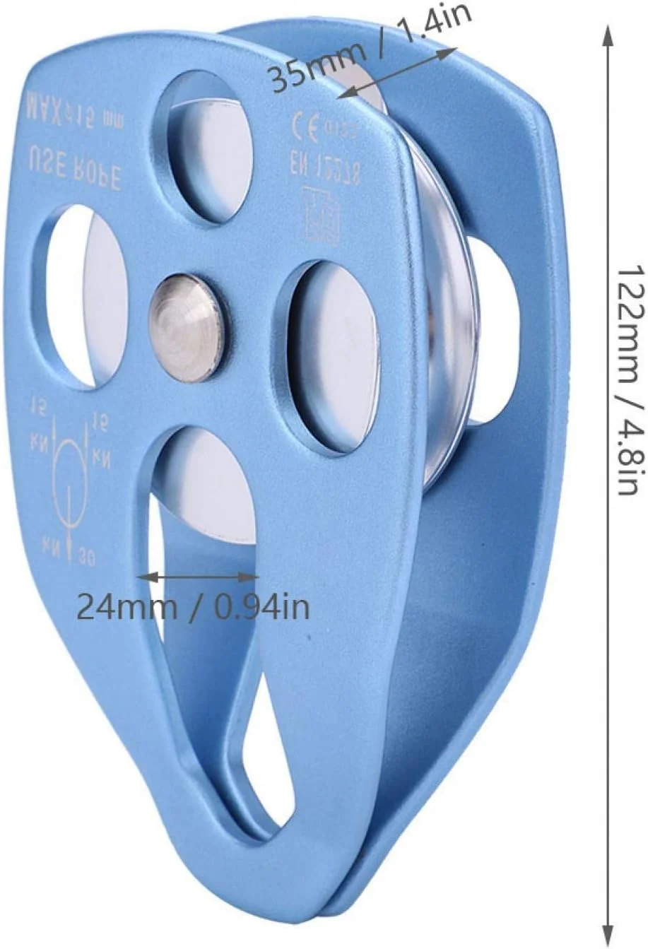 قر قره تکی صعود FEIP، قرقره کوهنوردی آلیاژ آلومینیوم 32KN با استحکام خوب برای غارنوردی