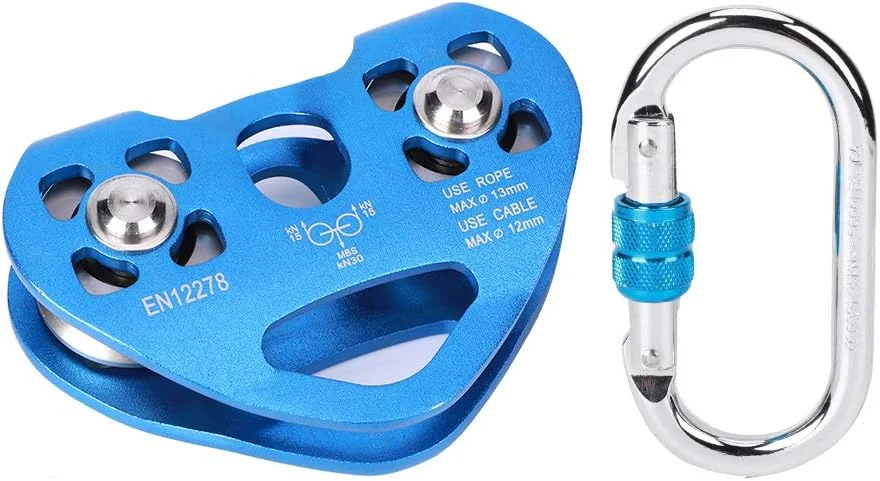 قرقره صعود، قرقره دو محوره دوگانه قلبی شکل توسعه یافته با کارابین O شکل برای صخره نوردی