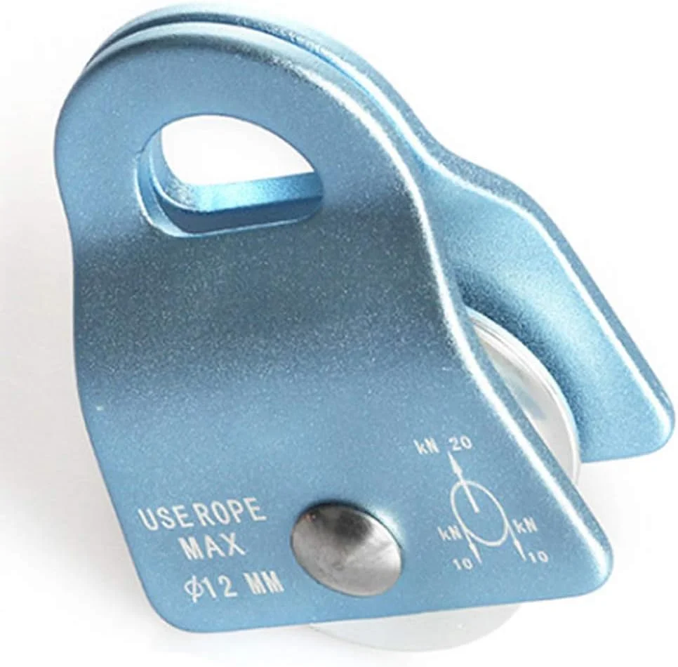 قرقره صعود طناب، قرقره تاب جانبی 20KN آلومینیوم هوانوردی برای صعود، زیپ لاین، کشیدن، تجهیزات و اهداف تجاری، قطر 12 میلی متر