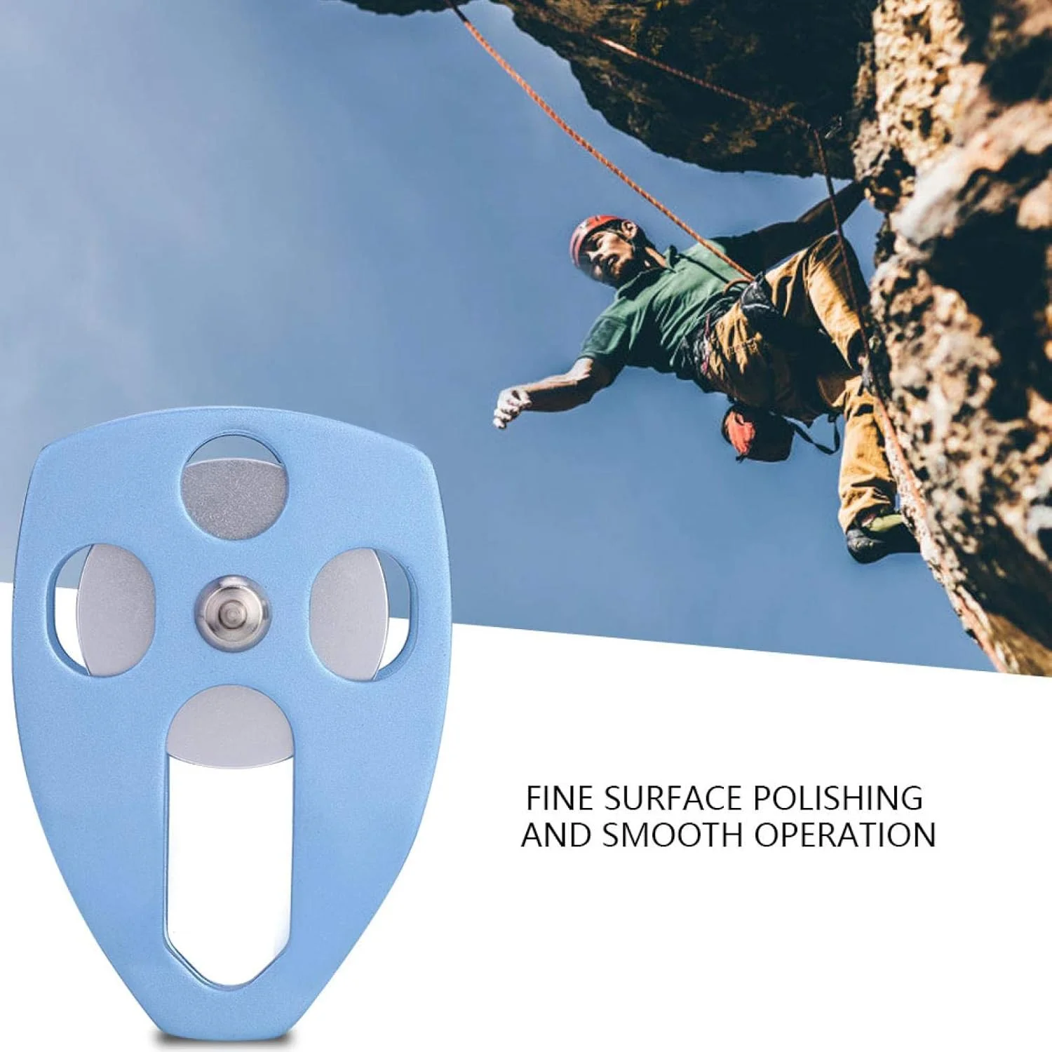 قر قره تکی صعود FEIP، قرقره کوهنوردی آلیاژ آلومینیوم 32KN با استحکام خوب برای غارنوردی