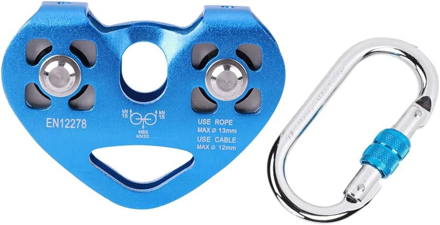 قرقره صعود، قرقره دو محوره دوگانه قلبی شکل توسعه یافته با کارابین O شکل برای صخره نوردی