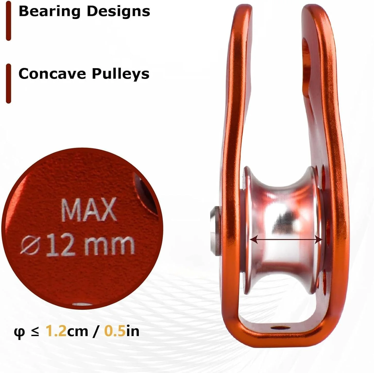 قرقره تک تسمه 26kN برای صخره نوردی، قرقره میکرو آلیاژ آلومینیوم سنگین برای حمل و نقل، نجات، تجهیزات، زیپ لاین فضای باز، درخت نوردی